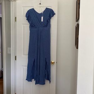 Baltic Born Jennifer Deep V Maxi Dress | Blue